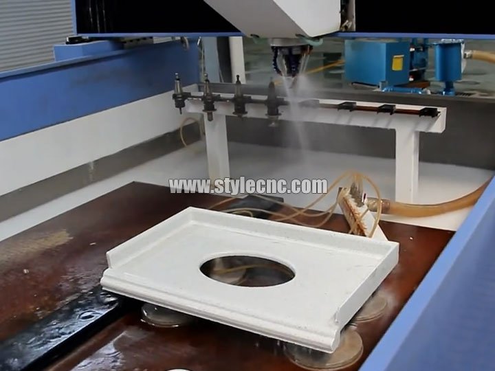 石英、花崗巖、大理石數控石材切割拋光機立式ATC系統