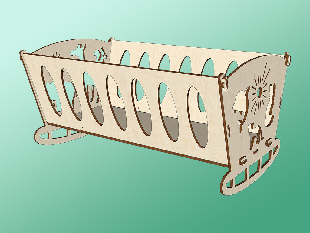 激光切割膠合板新生兒搖籃