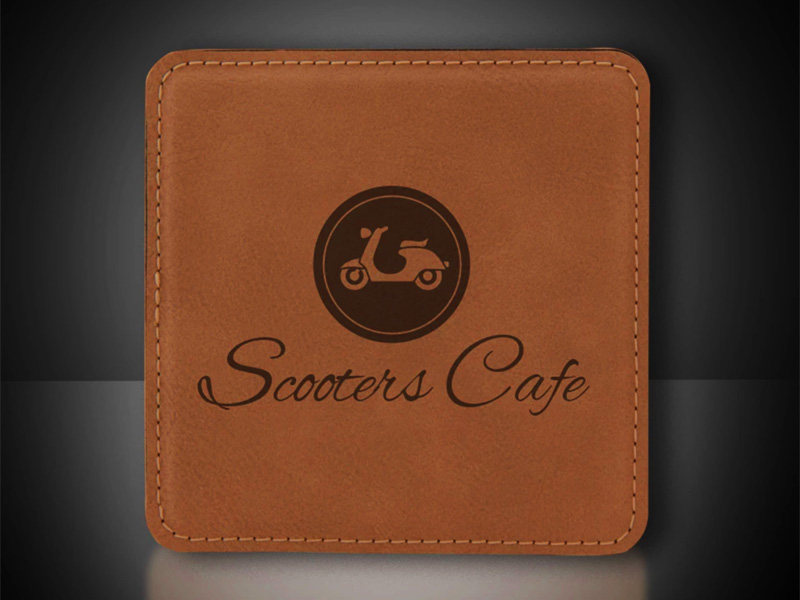 激光雕刻人造革徽標杯墊 激光雕刻人造革徽標杯墊