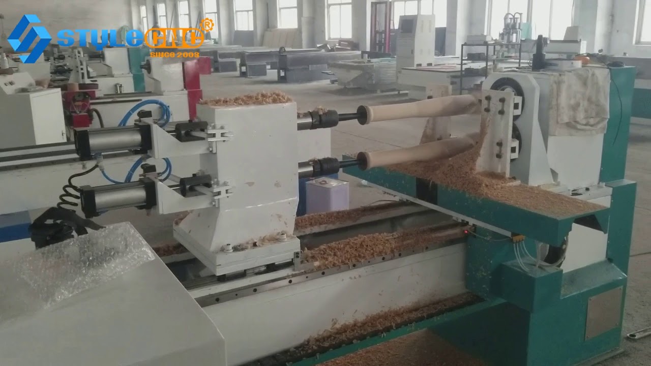 用于制作木制臺球桿的雙主軸數控車床 用于制作木制臺球桿的雙主軸數控車床